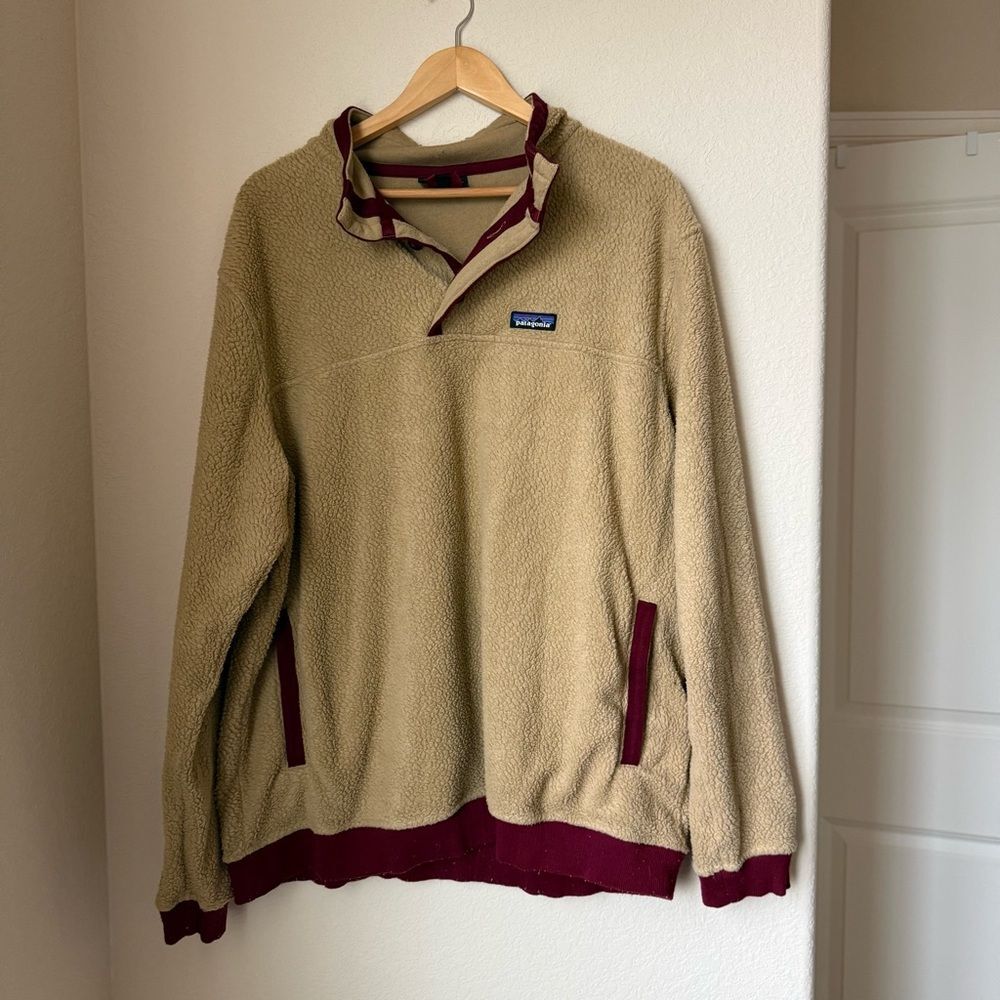 Patagonia Men's Shearling Button Pullover Grayling Brown Size XXL